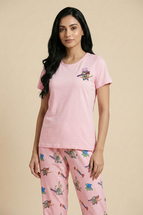 Zivame Toy Story Knit Poly Pyjama Set - Crystal Rose — image 5